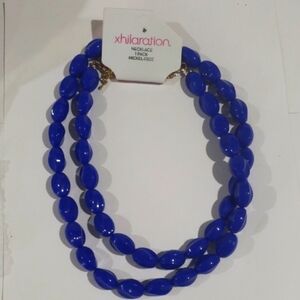Xhilaration Gold tone Blue Beaded 36-in Long Necklace - Women's Fashion Jewelry